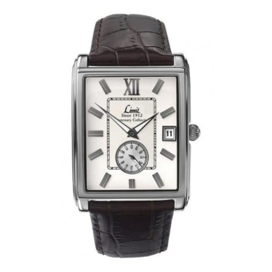 Brown Croco Leather Rectangular Centenary Collection Watch