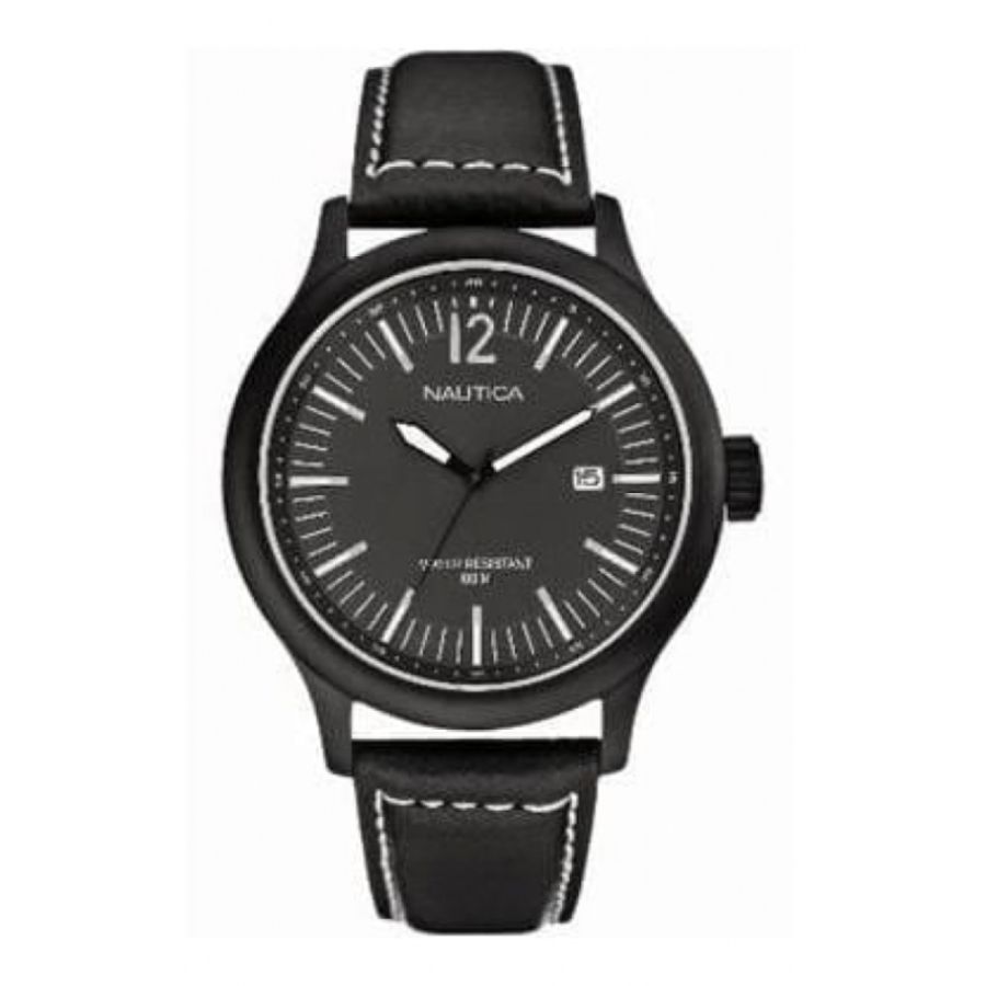 Gents NCT Black Leather Strap Watch